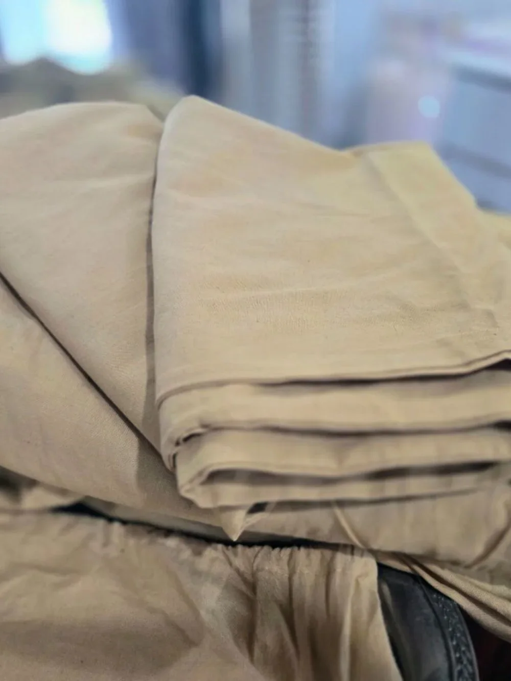 NWT Allaura Luxury 100% European Flax Linen King Sheet Set Mustard Gold